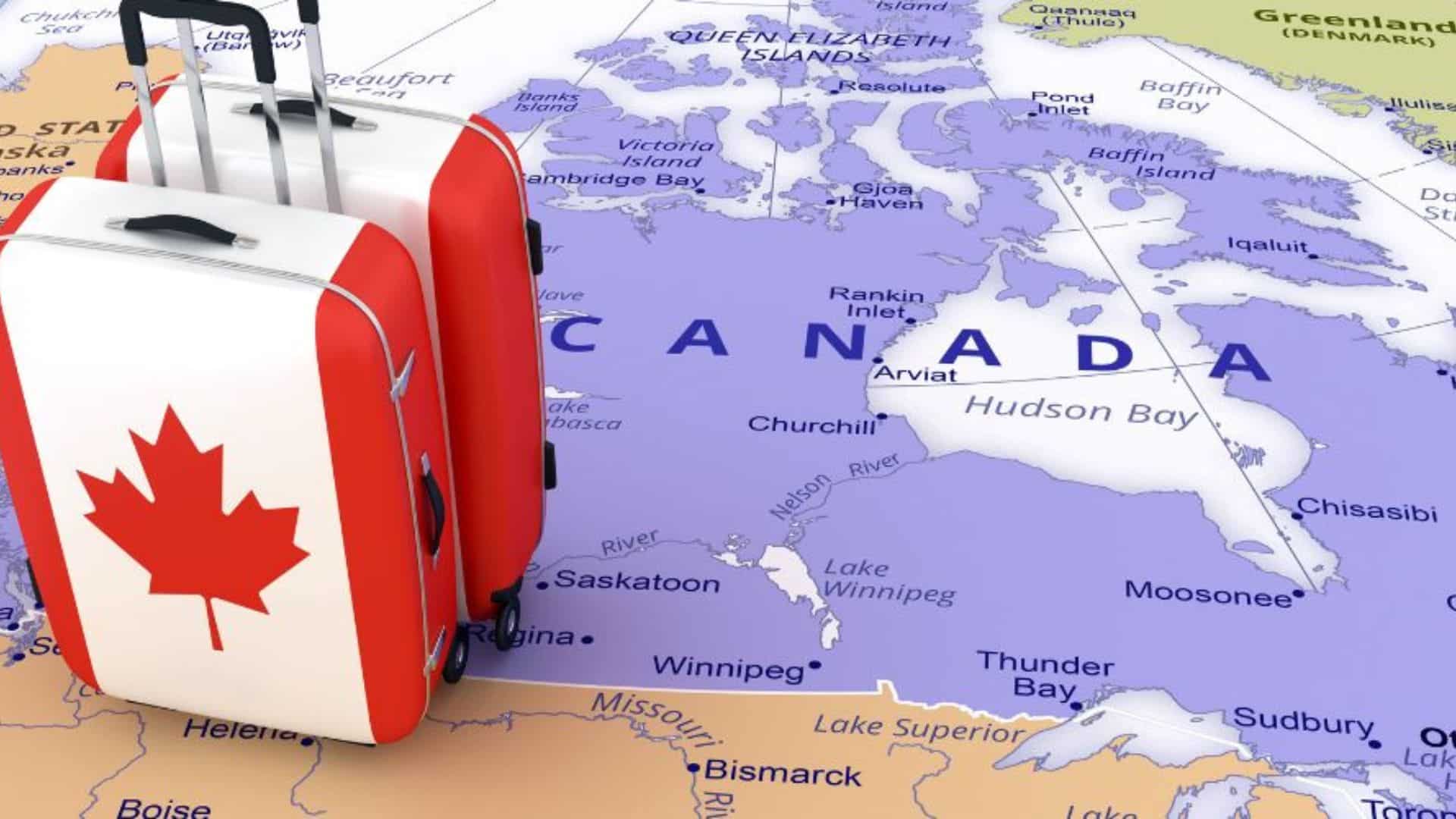 Illustrated map of Canada highlighting migration trends in 2024 with arrows pointing to Alberta, BC, and Ontario